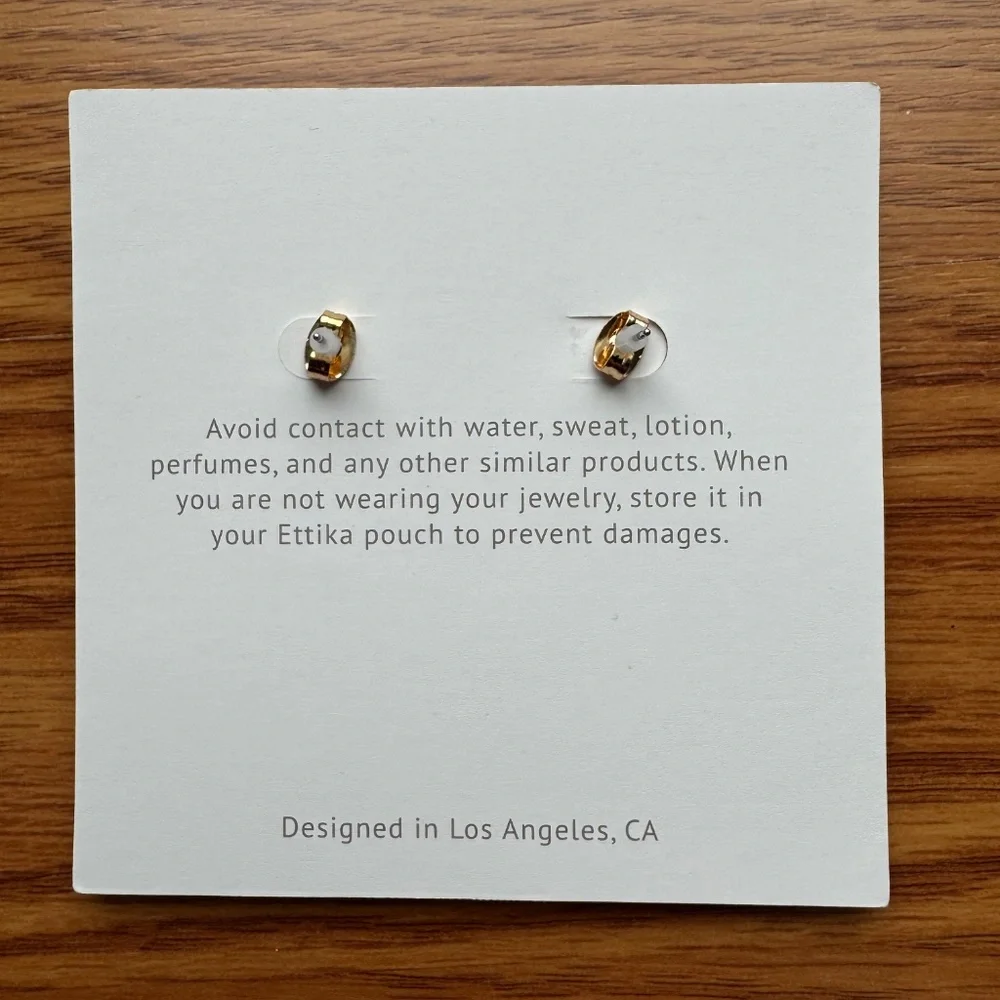 NEW Ettika Gold Crystal Drop Earrings - Picture 3 of 4